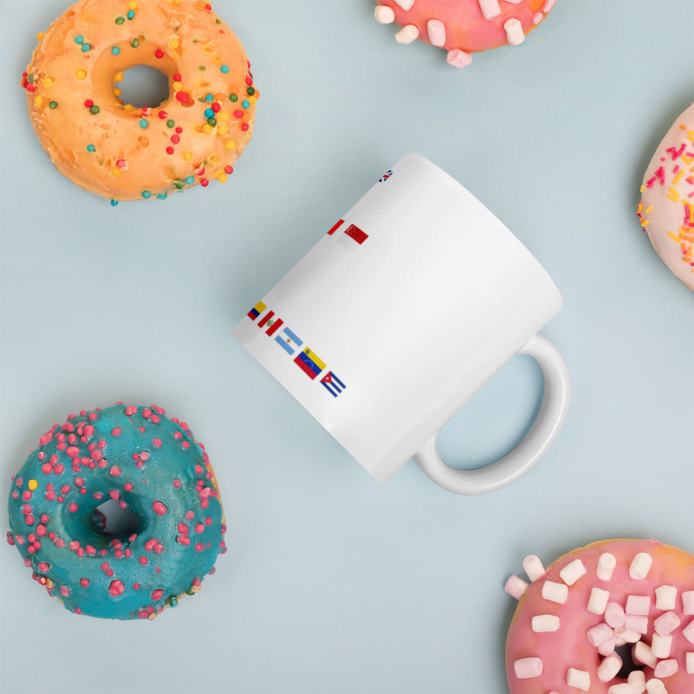 Coffee Mug with Flags of different Countries.