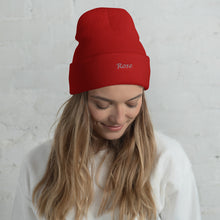 Rose beanie hat