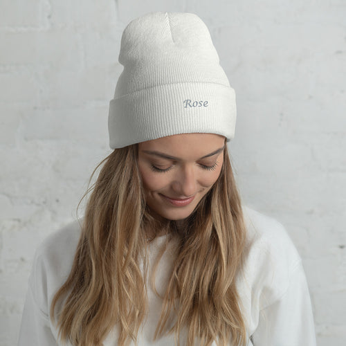 Rose beanie hat